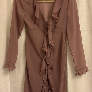 SOLD - Elegant Ruffle Front Dress